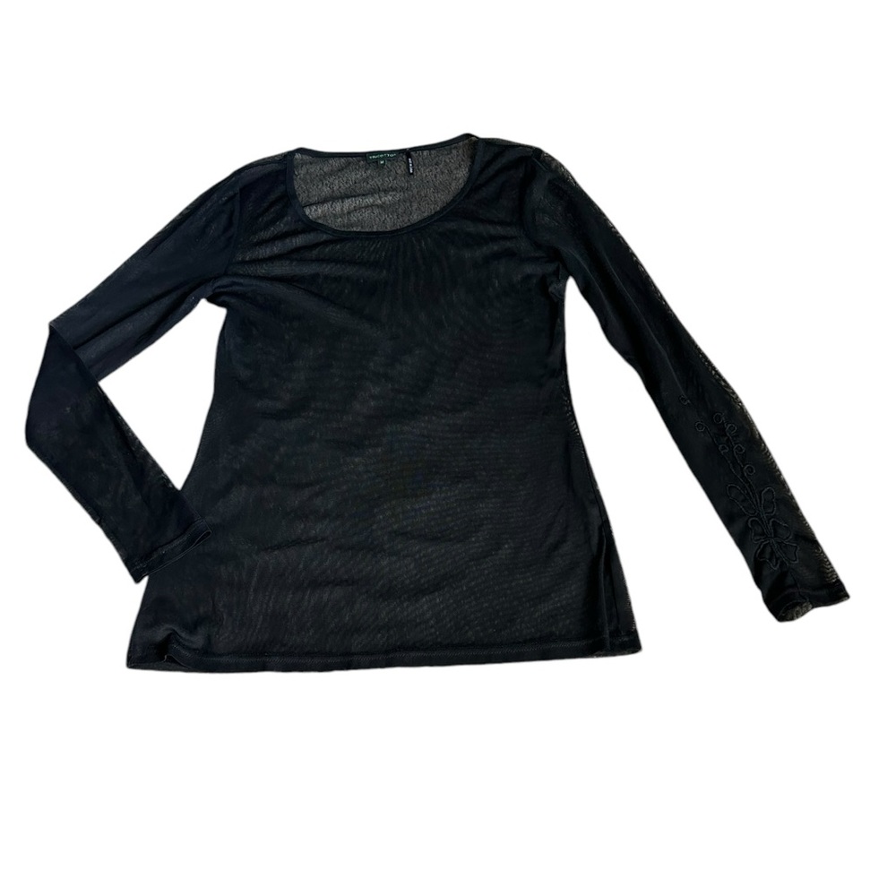 3/$15 TRICOTTO black mesh top